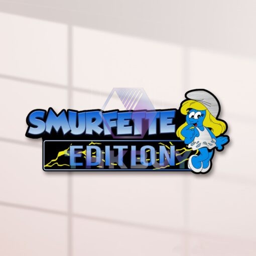 Smurfette Edition Laser Engraved or 3D Inlayed Car Name Badge - Image 2