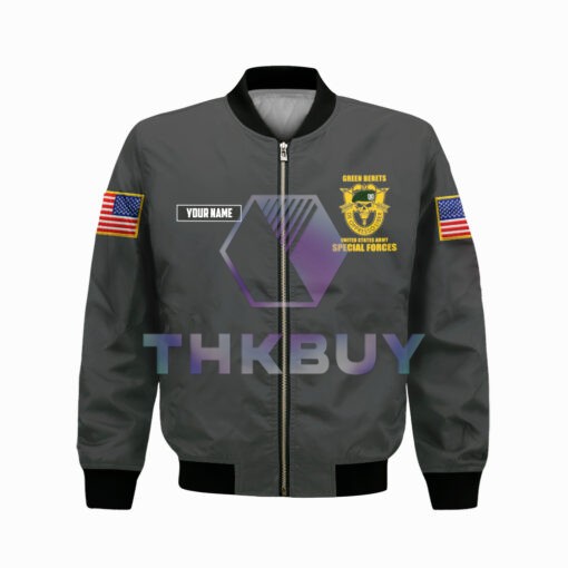 Personalized US Army Green Beret Special Forces AOP Bomber Jacket - Image 2