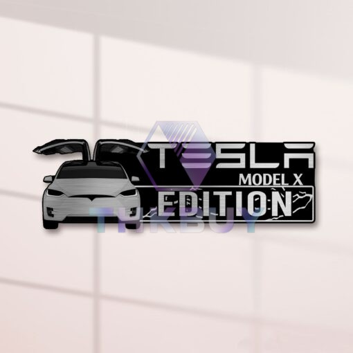 Tesla Model X Edition Laser Engraved or 3D Inlayed Car Name Badge - Image 2