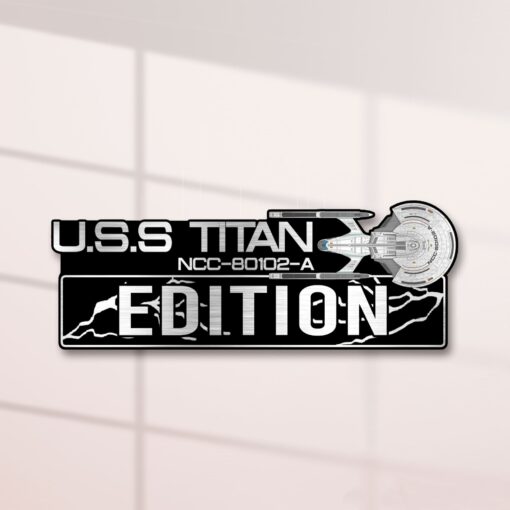 U.S.S Titan NCC-80102-A Edition Laser Engraved or 3D Inlayed Car Name Badge - Image 2