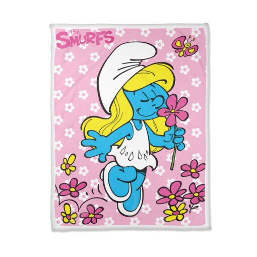 Smurfette And Flowers Blanket - Image 7