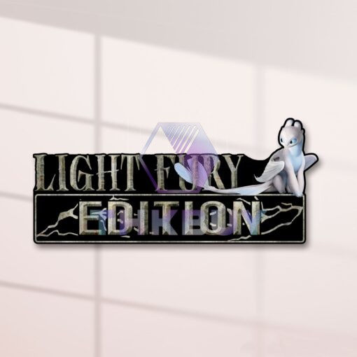 Light Fury Edition Laser Engraved or 3D Inlayed Car Name Badge - Image 2