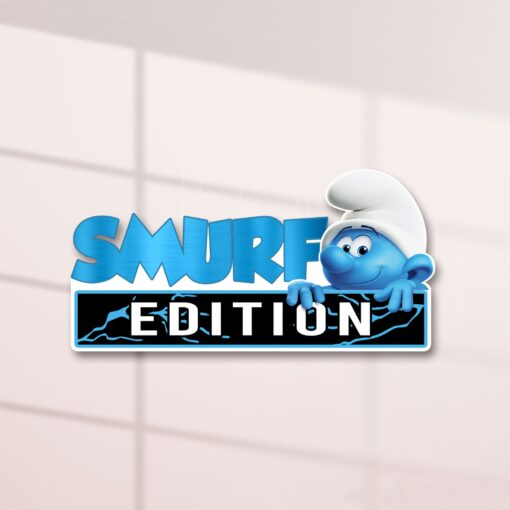 Personalized Smurf Edition Laser Engraved or 3D Inlayed Car Name Badge - Image 2