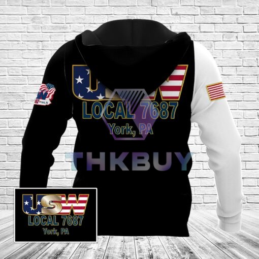 USW local 7687 AOP Unisex Hoodie - Image 2