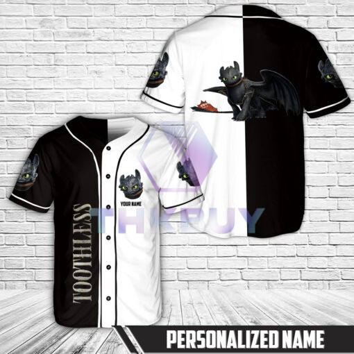 Custom Name Toothless Baseball Jersey Short Sleeved