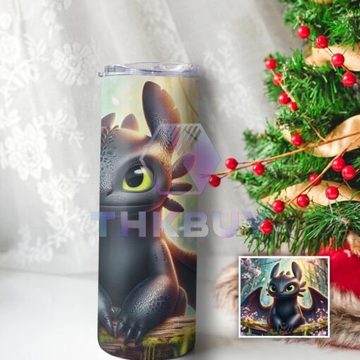 Toothless 20oz Skinny Stainless Steel Tumbler Version 1 - Image 3