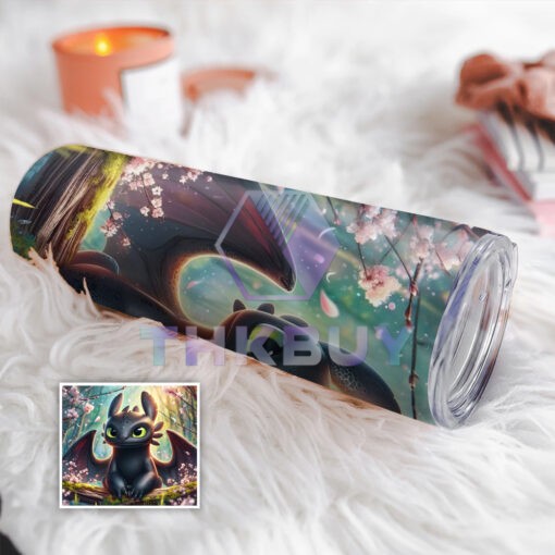 Toothless 20oz Skinny Stainless Steel Tumbler Version 1 - Image 2