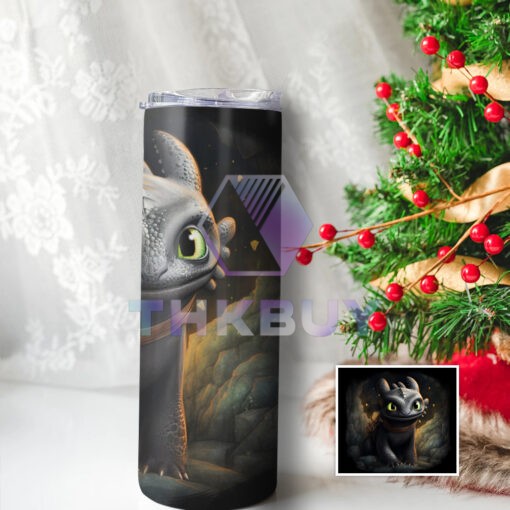 Toothless 20oz Skinny Stainless Steel Tumbler Version 2 - Image 4