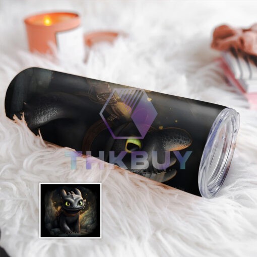 Toothless 20oz Skinny Stainless Steel Tumbler Version 2 - Image 2
