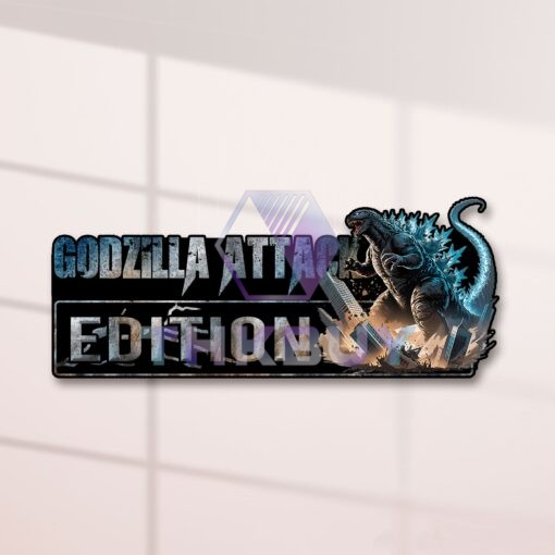 Godzilla Attack Edition Laser Engraved or 3D Inlayed Car Name Badge - Image 2