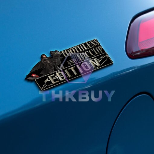 Toothless And Hiccup Edition Laser Engraved or 3D Inlayed Car Name Badge - Image 3