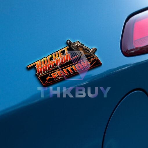 Rocket Raccoon Edition Laser Engraved or 3D Inlayed Car Name Badge - Image 3