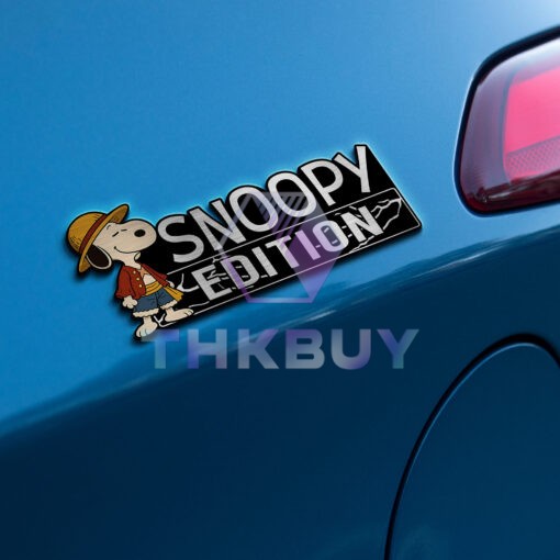 Snoopy x One Piece Edition Laser Engraved or 3D Inlayed Car Name Badge - Image 3