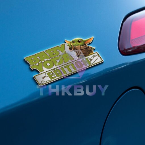 Baby Yoda Star Wars Edition Laser Engraved or 3D Inlayed Car Name Badge - Image 3