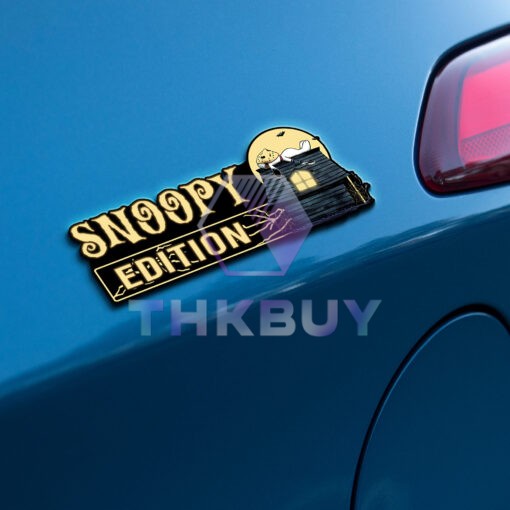 Snoopy Halloween Edition Laser Engraved or 3D Inlayed Car Name Badge - Image 3