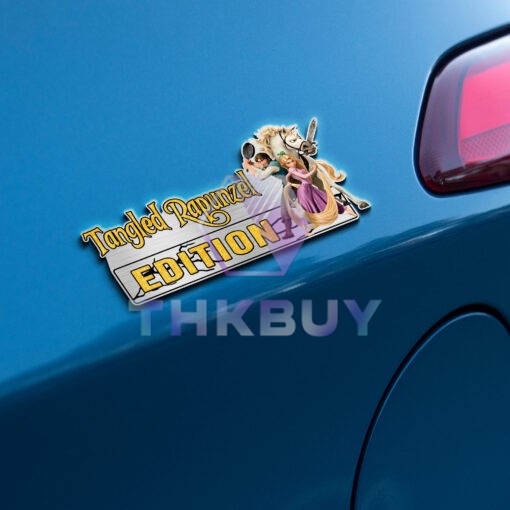 Tangled Rapunzel Edition Laser Engraved or 3D Inlayed Car Name Badge - Image 3