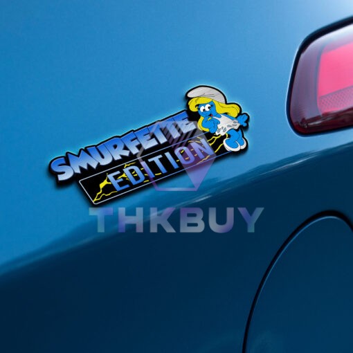 Smurfette Edition Laser Engraved or 3D Inlayed Car Name Badge - Image 3