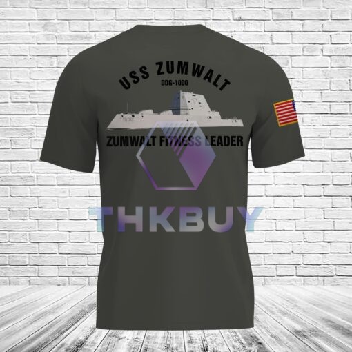 Personalized US Navy USS Zumwalt (DDG-1000) AOP Unisex 3D T-shirt - Image 3