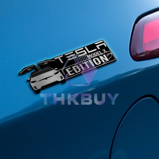 Tesla Model X Edition Laser Engraved or 3D Inlayed Car Name Badge - Image 3