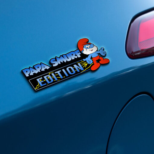 Papa Smurf Edition Laser Engraved or 3D Inlayed Car Name Badge - Image 2