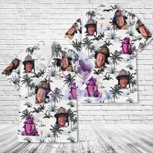 Firefighter With Face Hawaiian Shirt