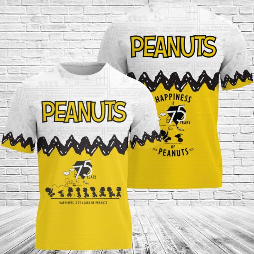 Snoopy Peanuts 75th Anniversary 1959-2025 3D T-Shirt