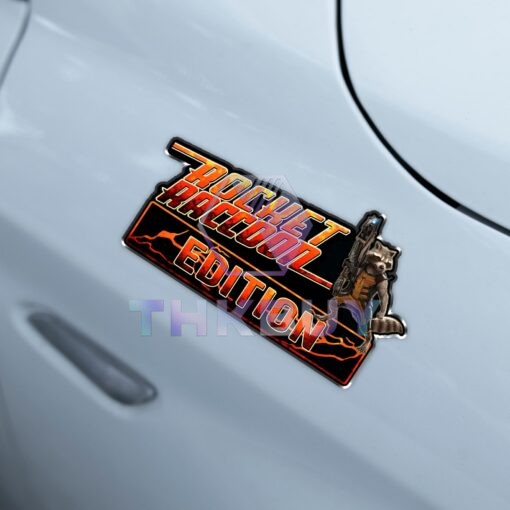 Rocket Raccoon Edition Laser Engraved or 3D Inlayed Car Name Badge - Image 4