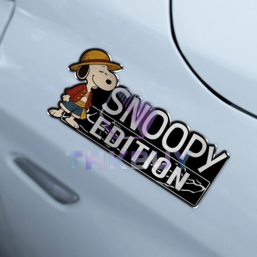 Snoopy x One Piece Edition Laser Engraved or 3D Inlayed Car Name Badge - Image 4