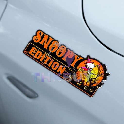Snoopy Halloween Edition Laser Engraved or 3D Inlayed Car Name Badge - Image 4