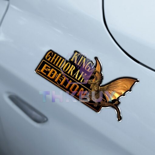 King Ghidorah Edition Laser Engraved or 3D Inlayed Car Name Badge - Image 4