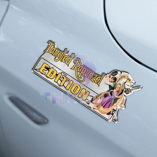 Tangled Rapunzel Edition Laser Engraved or 3D Inlayed Car Name Badge - Image 4