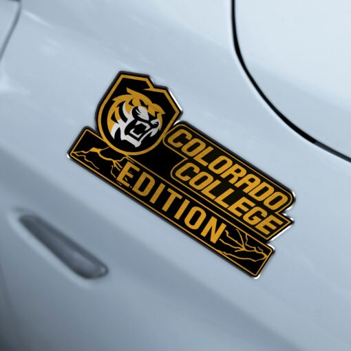Colorado College Tigers Edition Laser Engraved or 3D Inlayed Car Name Badge - Image 4