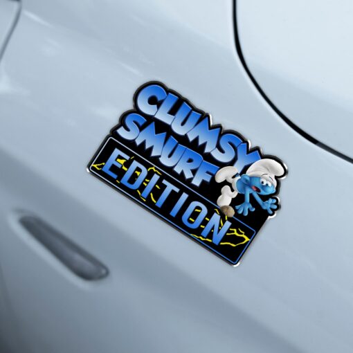 Clumsy SmurfEdition Laser Engraved or 3D Inlayed Car Name Badge - Image 3
