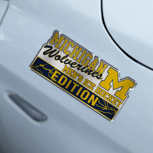 Michigan Wolverines men's ice hockey Edition Laser Engraved or 3D Inlayed Car Name Badge - Image 3