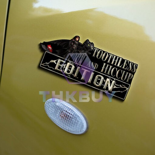 Toothless And Hiccup Edition Laser Engraved or 3D Inlayed Car Name Badge - Image 6