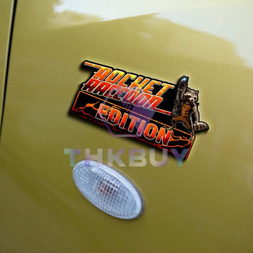 Rocket Raccoon Edition Laser Engraved or 3D Inlayed Car Name Badge - Image 6