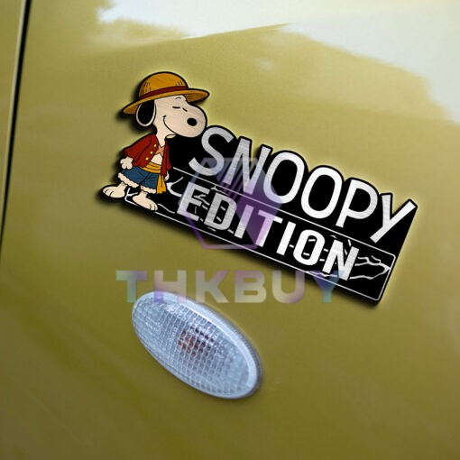 Snoopy x One Piece Edition Laser Engraved or 3D Inlayed Car Name Badge - Image 6