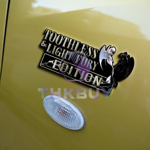 Toothless And Light Fury Edition Laser Engraved or 3D Inlayed Car Name Badge - Image 5