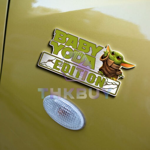 Baby Yoda Star Wars Edition Laser Engraved or 3D Inlayed Car Name Badge - Image 5