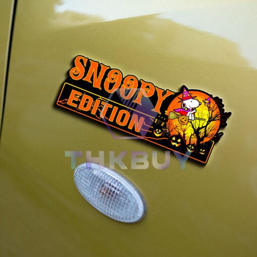 Snoopy Halloween Edition Laser Engraved or 3D Inlayed Car Name Badge - Image 5