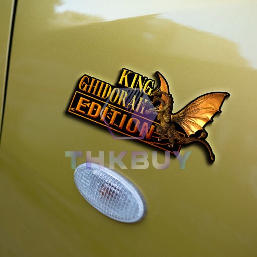 King Ghidorah Edition Laser Engraved or 3D Inlayed Car Name Badge - Image 5