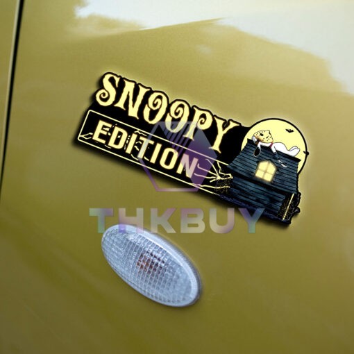 Snoopy Halloween Edition Laser Engraved or 3D Inlayed Car Name Badge - Image 5