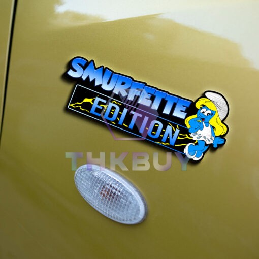 Smurfette Edition Laser Engraved or 3D Inlayed Car Name Badge - Image 5