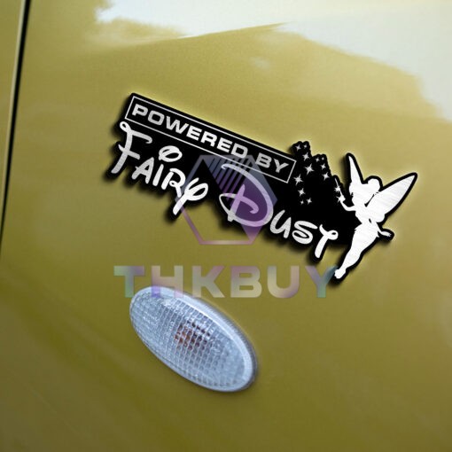 Tinkerbell Powered By Fairy Dust Laser Engraved or 3D Inlayed Car Name Badge - Image 4