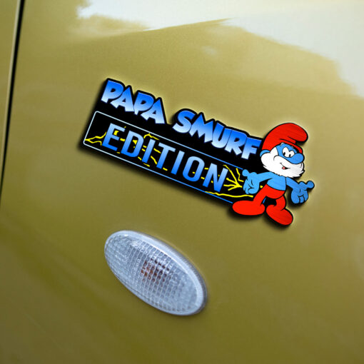 Papa Smurf Edition Laser Engraved or 3D Inlayed Car Name Badge - Image 4