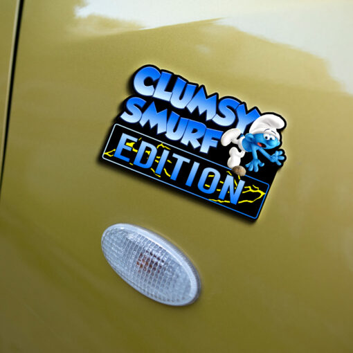 Clumsy SmurfEdition Laser Engraved or 3D Inlayed Car Name Badge - Image 4
