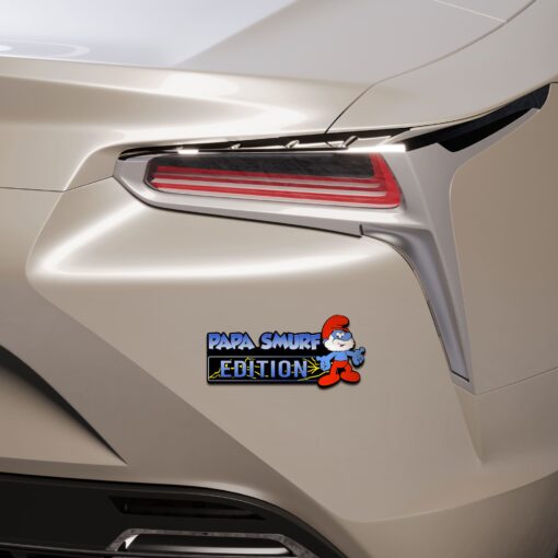 Papa Smurf Edition Laser Engraved or 3D Inlayed Car Name Badge - Image 5