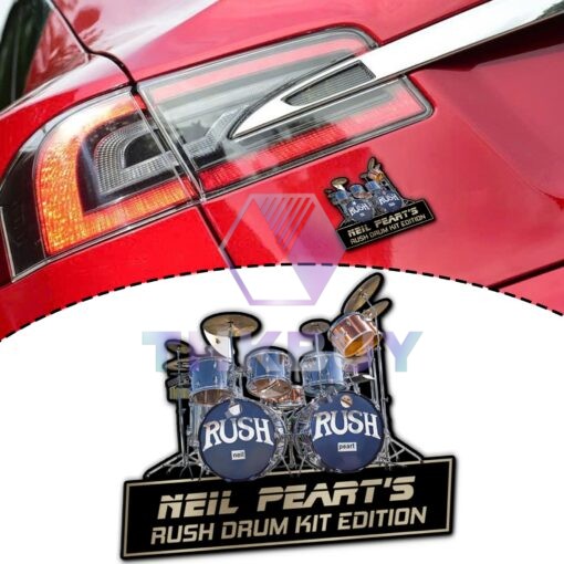 Neil Peart's Rush Drum Kit Edition Laser Engraved or 3D Inlayed Car Name Badge
