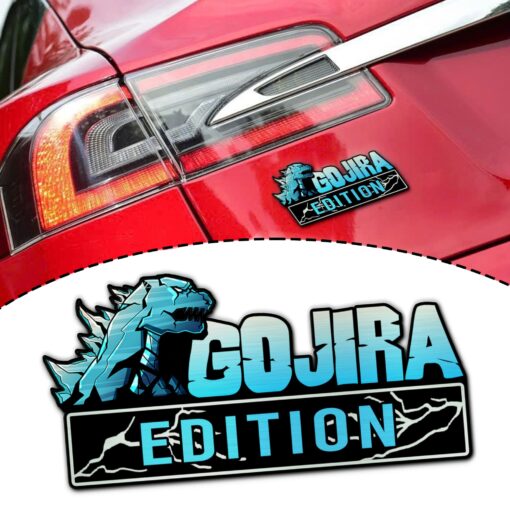 Gojira Edition Laser Engraved or 3D Inlayed Car Name Badge Version 2