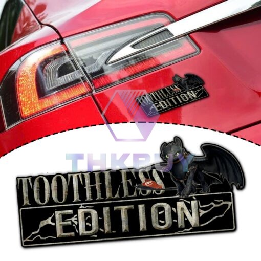 Toothless Edition Laser Engraved or 3D Inlayed Car Name Badge Version 1